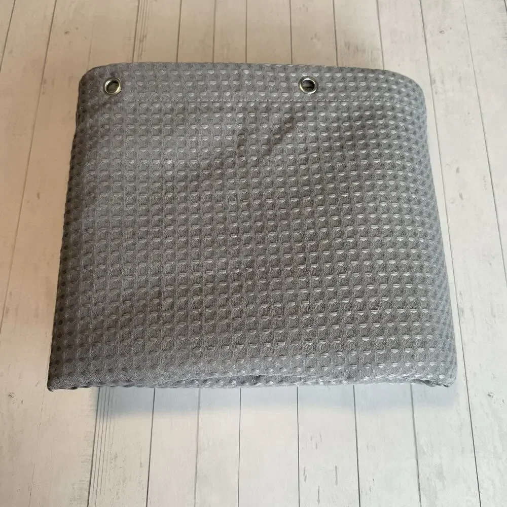 Dynamene Gray Waffle Weave Shower Curtain 72x72 Grommet 100% Polyester